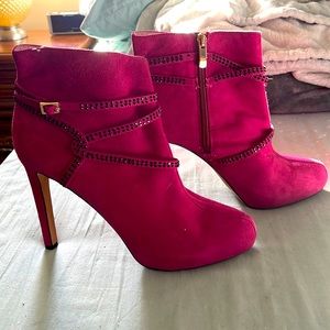 Vince Camuto Alco Pink Suede Ankle Boots